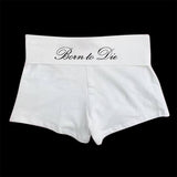 Boogzel Apparel Born To Die Y2K Micro Shorts, view 2