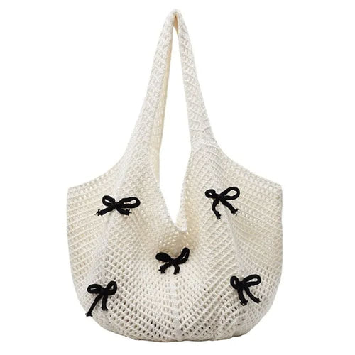 Boogzel Apparel Bow Crochet Tote Bag