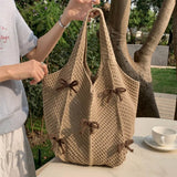 Boogzel Apparel Bow Crochet Tote Bag, view 3