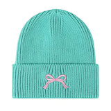 Boogzel Apparel Bow Embroidery Beanie Hat, view 4