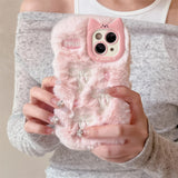 Boogzel Apparel Bow Embroidery Fluffy iPhone Case, view 3