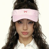 Boogzel Apparel Bow Embroidery Tennis Visor, view 2