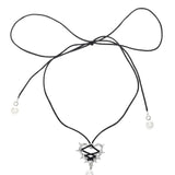 Boogzel Apparel Bow Lace Up Heart Necklace, view 2