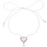 Boogzel Apparel Bow Lace Up Heart Necklace, view 3