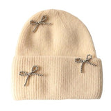 Boogzel Apparel Bow Pearl Beanie Hat, view 4