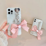 Boogzel Apparel Bow Pearl Chain iPhone Case, view 2