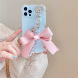 Boogzel Apparel Bow Pearl Chain iPhone Case, view 3