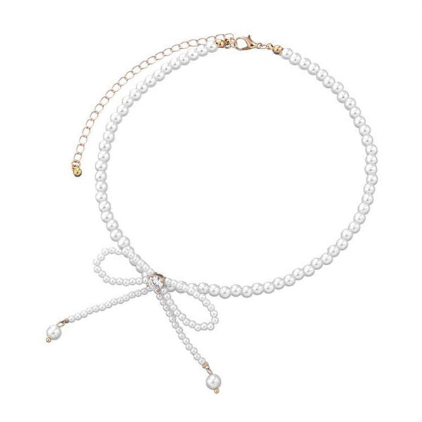 Boogzel Apparel Bow Pearl Choker