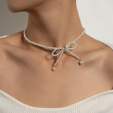 Boogzel Apparel Bow Pearl Choker, view 3