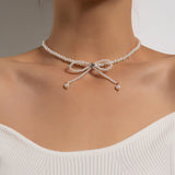 Boogzel Apparel Bow Pearl Choker, view 4