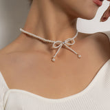 Boogzel Apparel Bow Pearl Choker, view 5