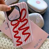 Boogzel Apparel Bow Ribbon Striped iPhone Case, view 3