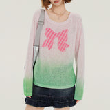 Boogzel Apparel Bowknot Gradient Knit Pullover, view 4