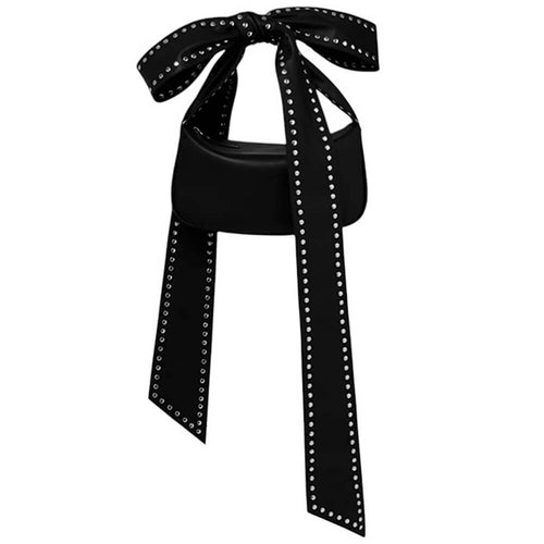 Boogzel Apparel Bowknot Studded Shoulder Bag