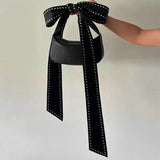 Boogzel Apparel Bowknot Studded Shoulder Bag, view 4