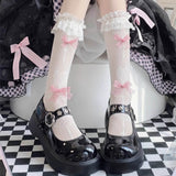 Boogzel Apparel Bows Fishnet Knee Socks, view 3