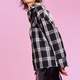 Boogzel Apparel Boyfriend Check Shirt, view 4