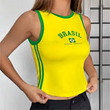Boogzel Apparel Brazil Sleeveless Crop Top, view 4