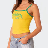 Boogzel Apparel Brazil Yellow Tank Top, view 3