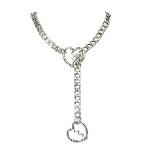 Boogzel Apparel Broken Heart Ring Drop Chain Necklace