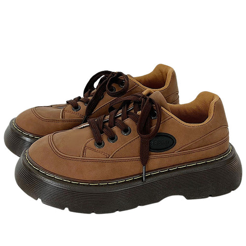 Boogzel Apparel Brown Aesthetic Platform Oxford Shoes