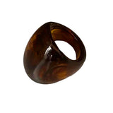 Boogzel Apparel Brown Chunky Resin Ring, view 2