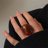 Boogzel Apparel Brown Chunky Resin Ring, view 3
