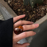 Boogzel Apparel Brown Chunky Resin Ring, view 5