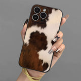 Boogzel Apparel Brown Cow Print iPhone Case, view 2