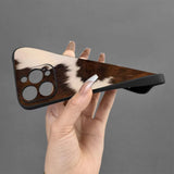 Boogzel Apparel Brown Cow Print iPhone Case, view 3