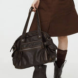 Boogzel Apparel Brown Multi Pocket Shoulder Bag, view 5