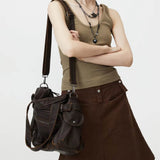Boogzel Apparel Brown Multi Pocket Shoulder Bag, view 6