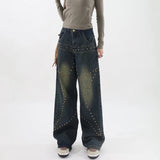 Boogzel Apparel Brown Star Rivet Jeans, view 3