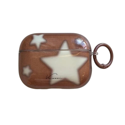 Boogzel Apparel Brown Stars Airpods Case