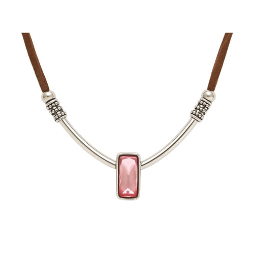 Boogzel Apparel Bubblegum Pink Rectangle Pendant Choker