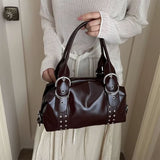 Boogzel Apparel Buckle Up Studded Y2K Shoulder Bag, view 5