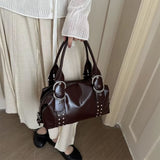Boogzel Apparel Buckle Up Studded Y2K Shoulder Bag, view 6