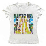 Boogzel Apparel Buddha Says Relax Baby Tee, view 3