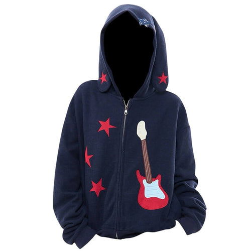Boogzel Apparel Bunny Ears Hoodie with Guitar Patch