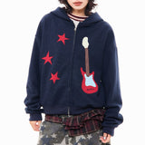 Boogzel Apparel Bunny Ears Hoodie with Guitar Patch, view 6