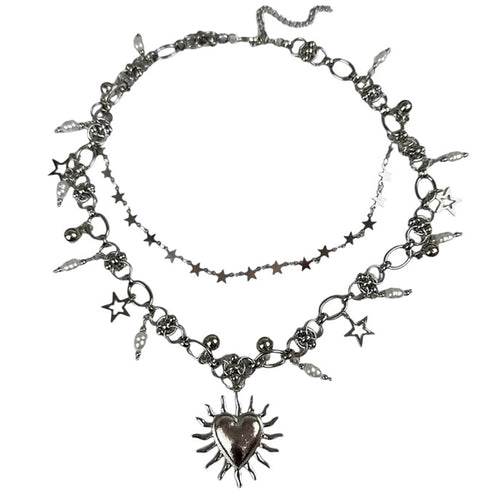 Boogzel Apparel Burning Heart Grunge Chain Necklace