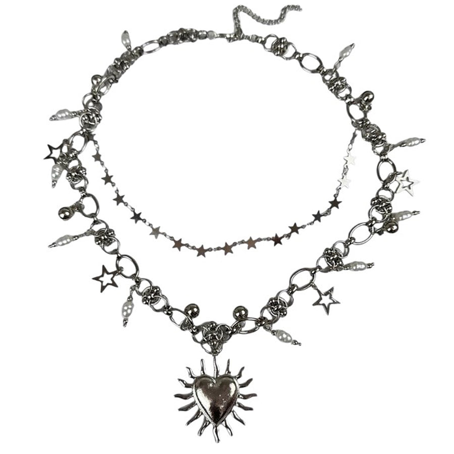 Boogzel Apparel Burning Heart Grunge Chain Necklace