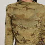 Boogzel Apparel Butterfly Aesthetic Long Sleeve Top, view 5
