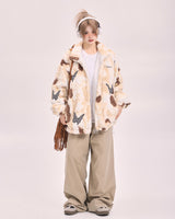 Boogzel Apparel Butterfly Aesthetic Oversized Fur Jacket, view 4