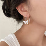 Boogzel Apparel Butterfly Crystal Hoop Earrings, view 5