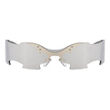 Boogzel Apparel Butterfly Effect Futuristic Shield Sunglasses, view 2