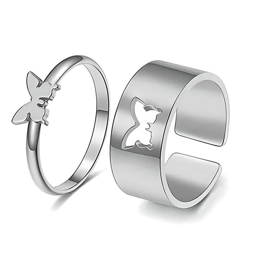 Boogzel Apparel Butterfly Matching Couple Rings