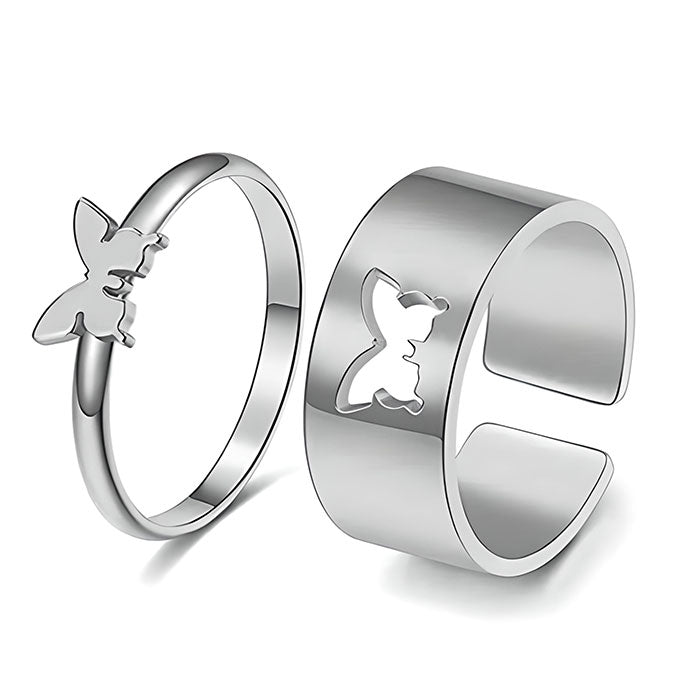 Boogzel Apparel Butterfly Matching Couple Rings
