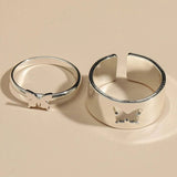Boogzel Apparel Butterfly Matching Couple Rings, view 2