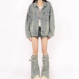 Boogzel Apparel Butterfly Patch Y2K Denim Jacket, view 6